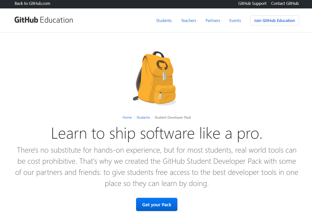 Student Developer Pack